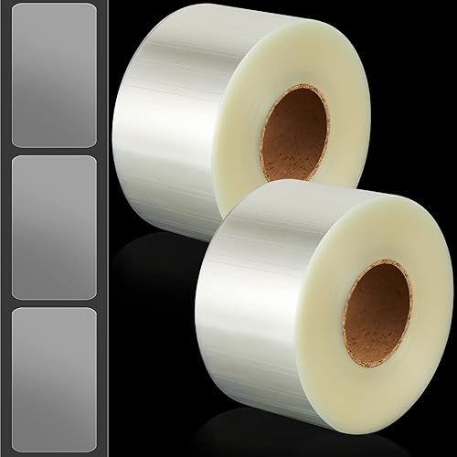Leinuosen 1000 protectores de etiquetas transparentes de 4.06 x 2.05 pulgadas, impermeables, a granel, protectores de etiquetas para libros de