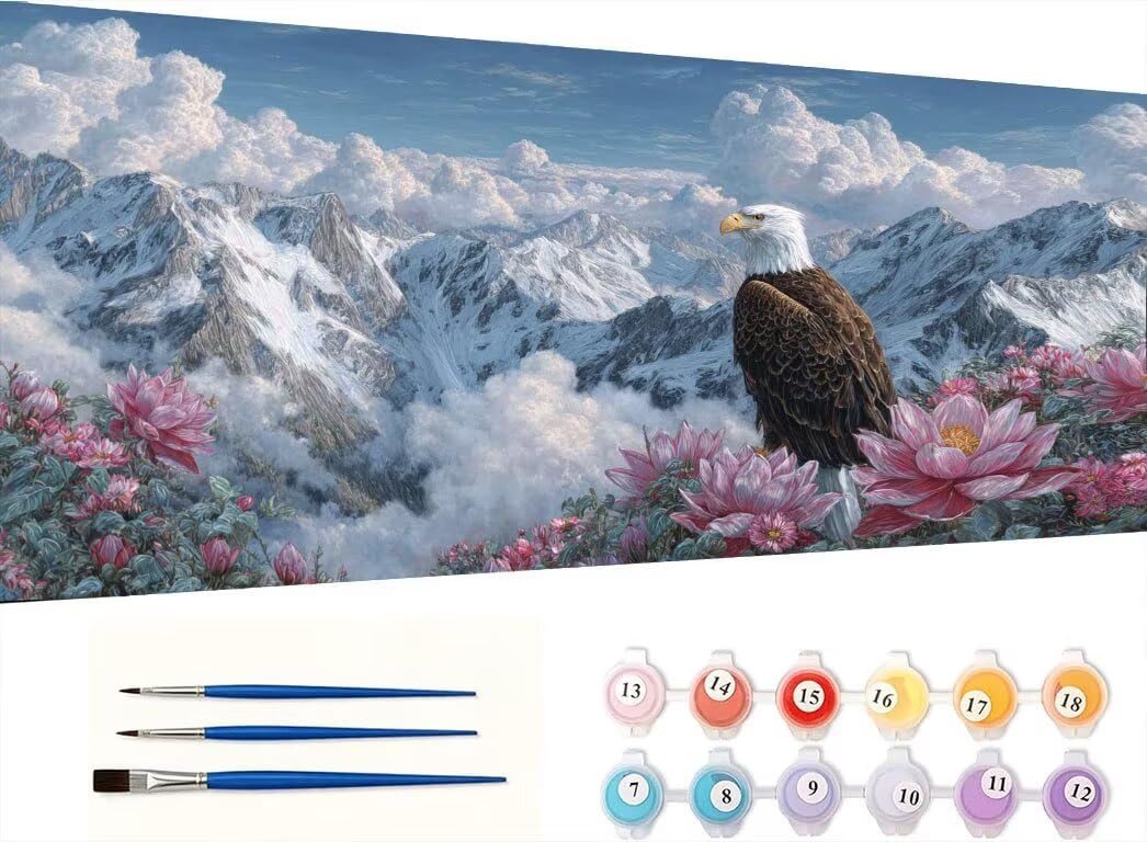 Pintar por Numeros Adultos, Eagle Snow Mountain, 70x90cm 7JGWX-297
