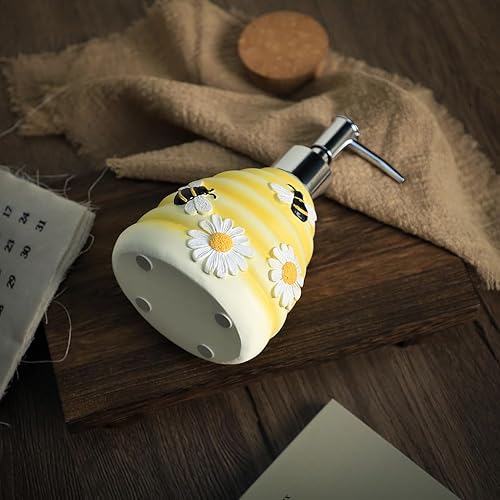 Miniatura 6 de WAIT FLY Dispensador de jabón de resina con bomba de acero inoxidable, botella de jabón de loción recargable, dispensador de jabón para platos,