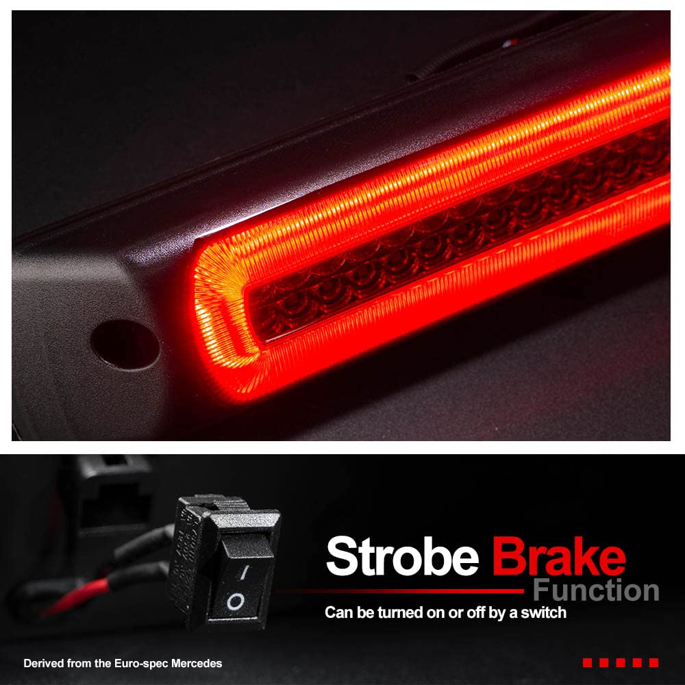 Tail Light Tint DNA Motoring 3BL COLO04 LED SM For 2004 To 2012 Chevy Colorado GMC Canyon Dual Row Led 3rd Third Tail Brake Light W Rear Cargo Lamp Smoked Housing 05