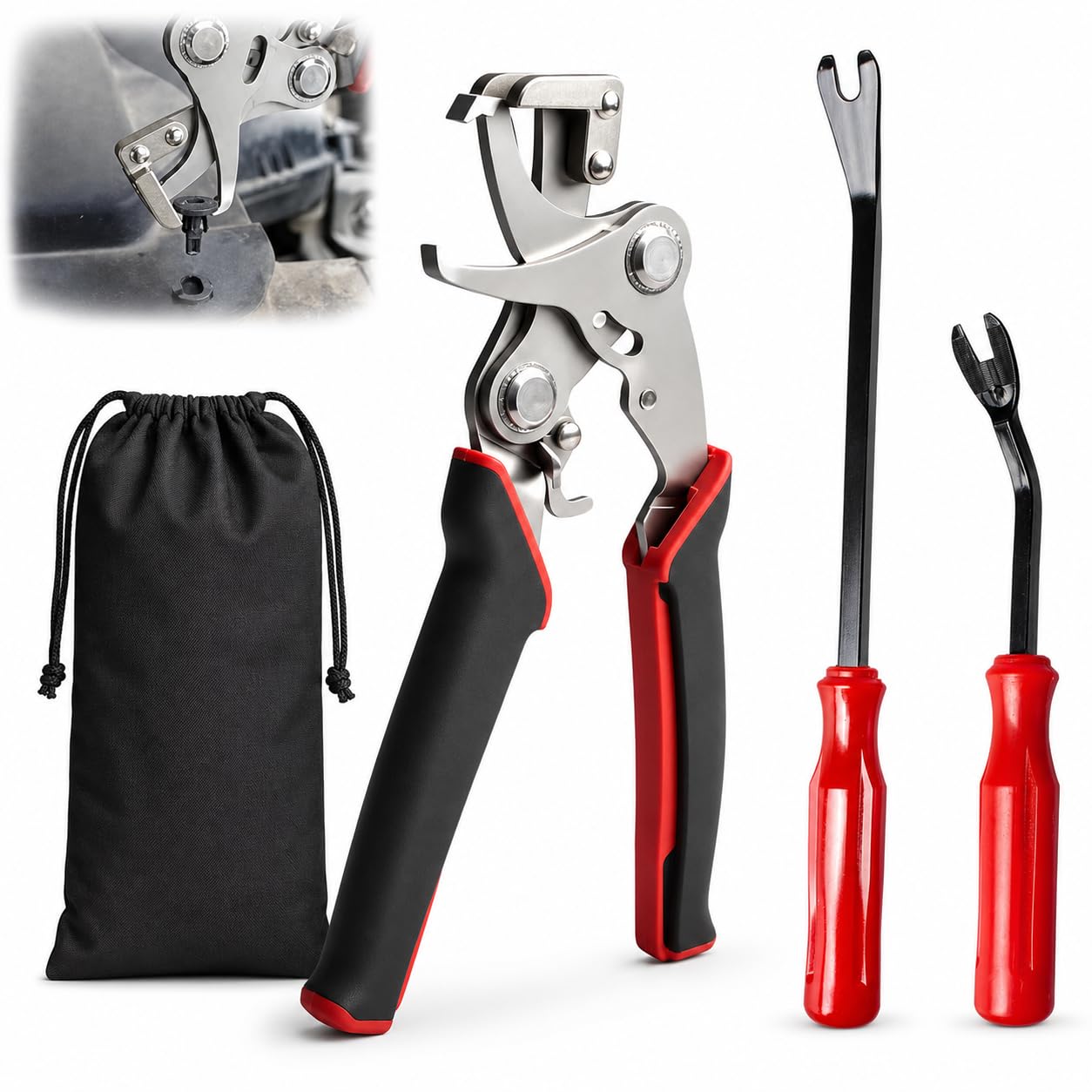 Car Clip Pliers, 2PCS Trim Clip Removal Tool, Car Panel Removal Tools Kit