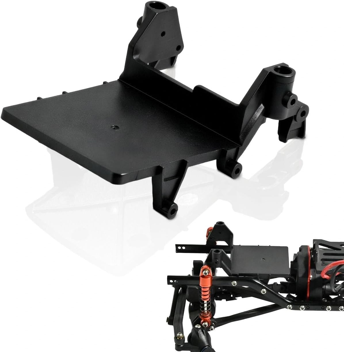 SCX24 ESC Mount Receiver Preposition Tray Mount for 1/24 RC Crawler Car, Reinforced Plastic Design for for Axial SCX24 Elec Car/Truck Replacement Parts