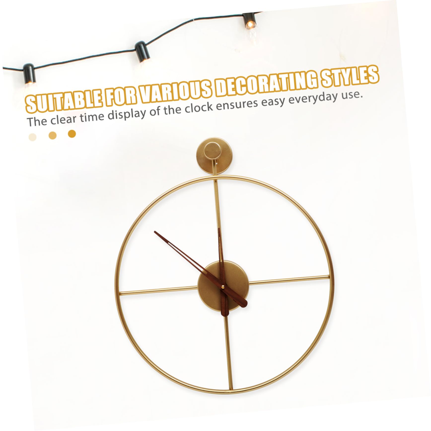 Dekorative Metallwanduhr mit Klarem Zifferblatt, Leiser Bewegung, Gold