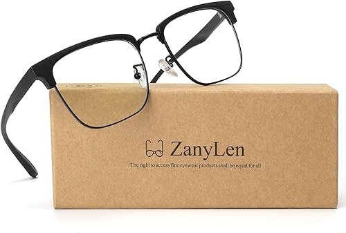 Gafas de luz azul para hombre, rectangulares, grandes, de Browline, para juegos de computadora, bloqueador azul, antirreflejos, protección UV400,