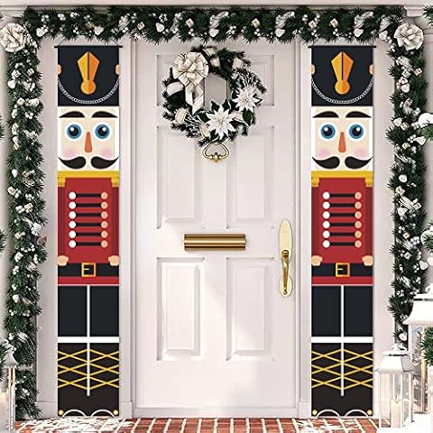 Apragaz Christmas Nutcracker Banner Decorations Cover
