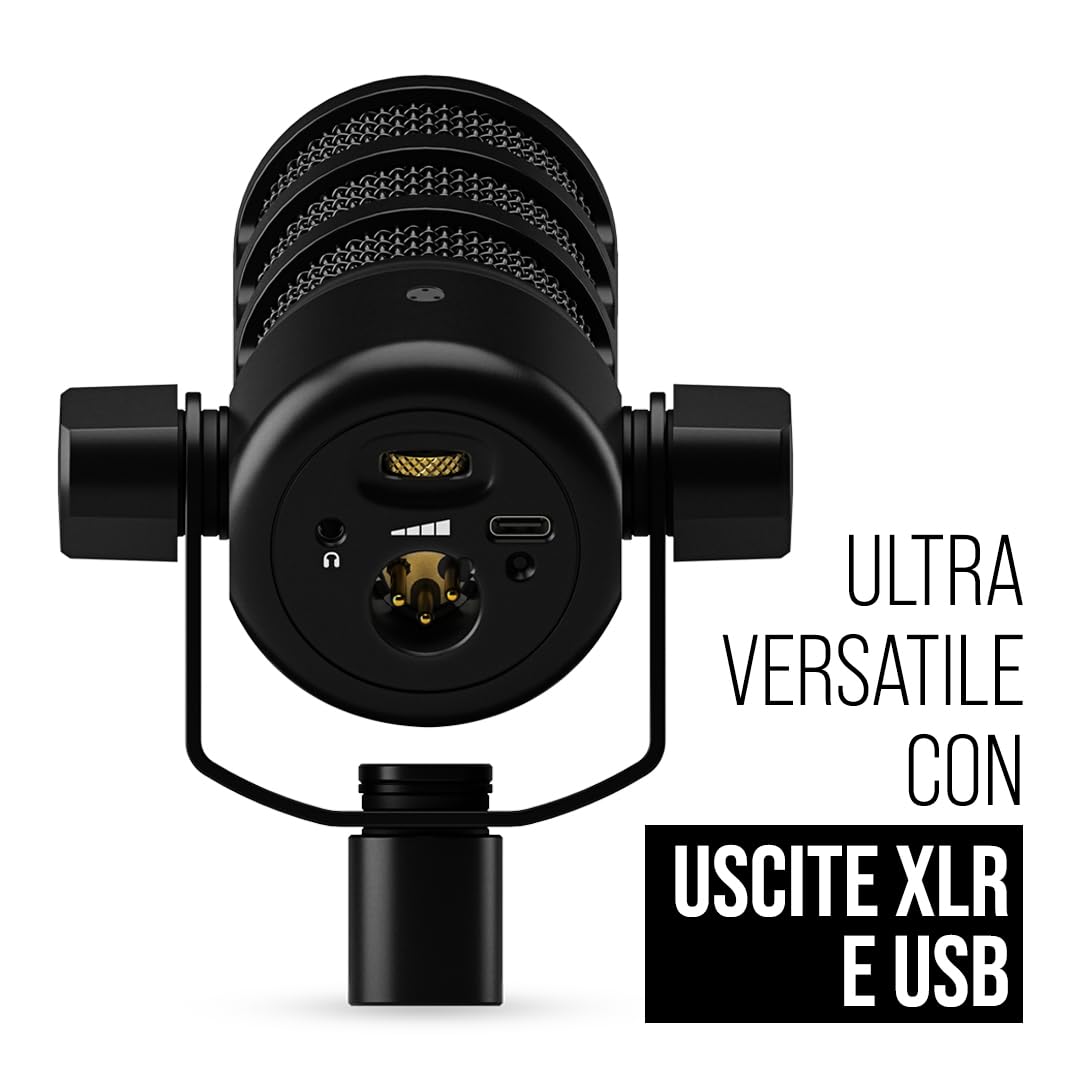 RØDE PodMic USB Microfono Dinamico Broadcast Versatile con Connettività XLR e USB per Podcasting, Streaming, Gaming, Produzione Musicale e Creazione di Contenuti