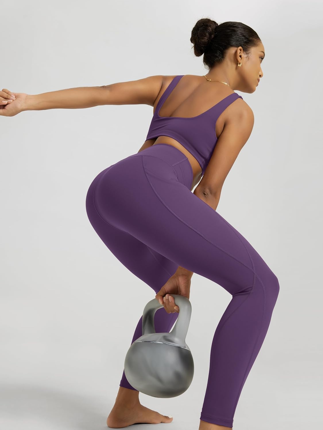 ODODOS Women's High Waisted Yoga Leggings with Pockets, Tummy Control Non See Through Workout Athletic Running Yoga Pants - Image 4