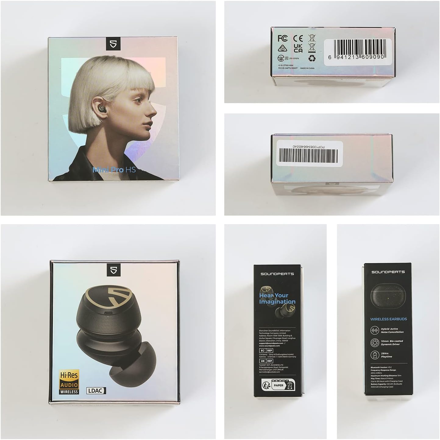 SoundPEATS Mini Pro HS Auricolari Wireless con Audio ad Hi-Res e Codec LDAC, Auricolari Bluetooth 5.2 Cancellazione Attiva del Rumore, 6 Microfoni ed ENC per Chiamate Chiare, 28 ore di Riproduzione SoundPEATS Mini Pro HS Auricolari Wireless con Audio ad Hi-Res e Codec LDAC, Auricolari Bluetooth 5.2 Cancellazione Attiva del Rumore, 6 Microfoni ed ENC per Chiamate Chiare, 28 ore di Riproduzione