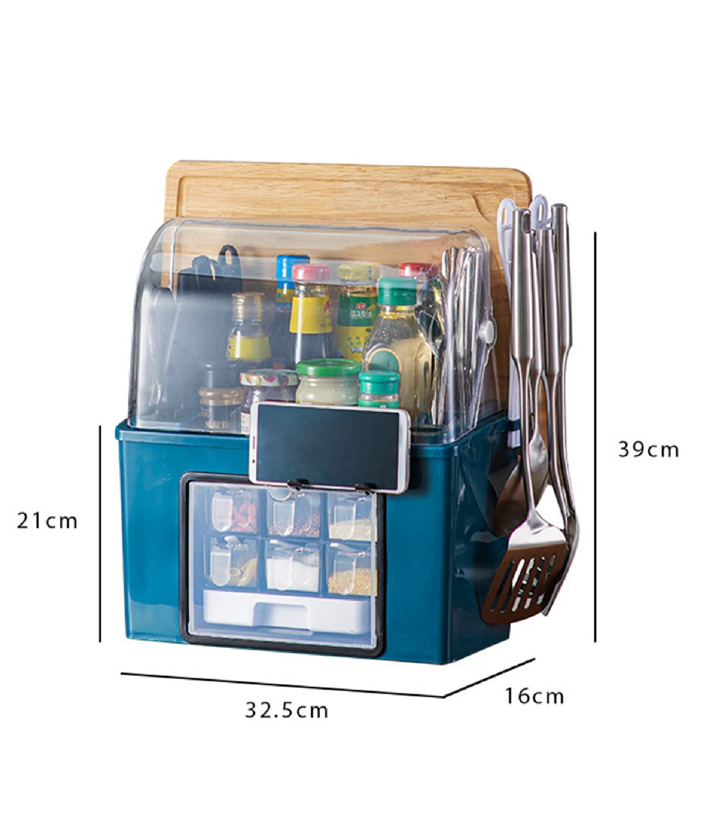 Amazon｜キッチン収納ラック 調味料ラック 台所ラック 透明防塵蓋付き