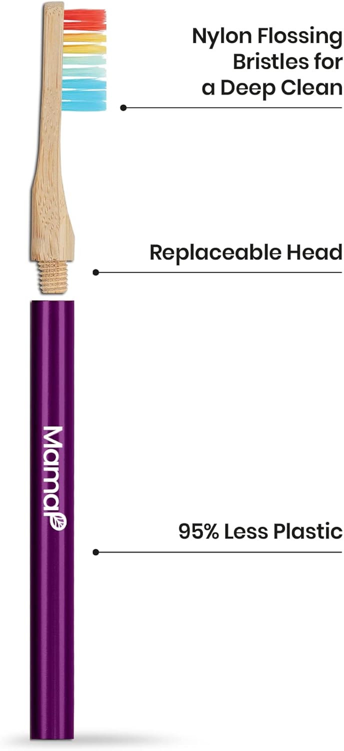 Revolve Manual Toothbrush – Aluminum Handle with 1 Extra Replacement ...