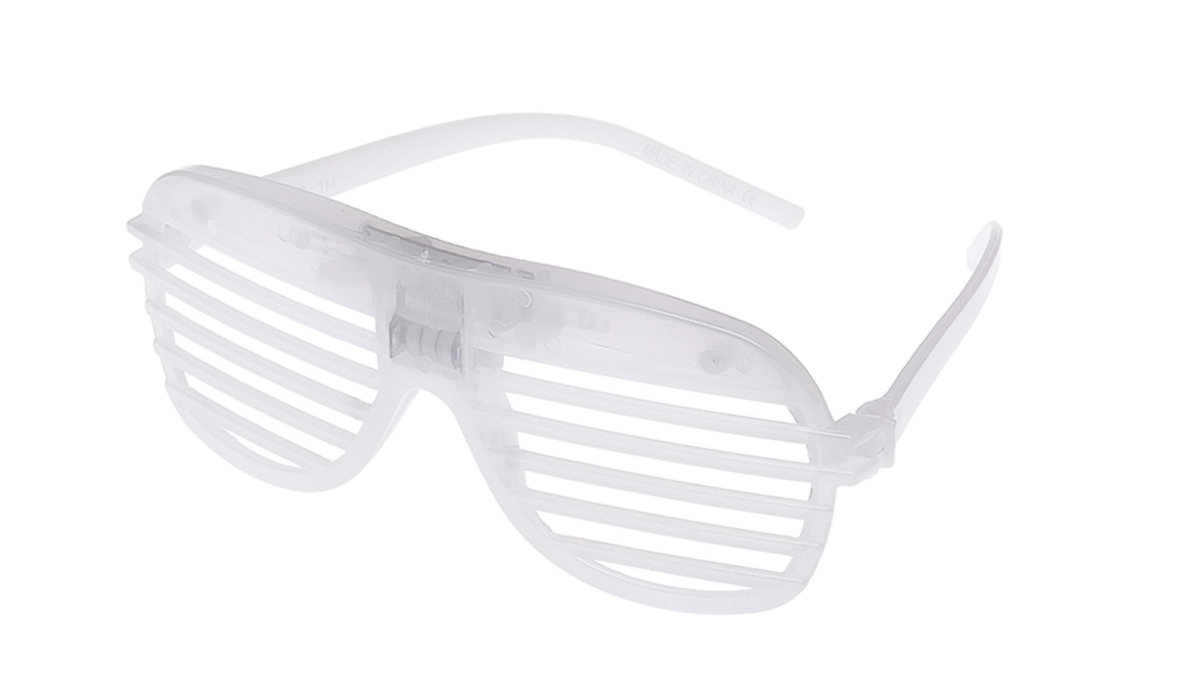 Ultra White LED Shutter Glasses - Party Flashing Glasses with Lights - Neon Glasses Rave Accessories - Futuristic LED Glasses 6 Colour Rave Glasses - Light Up Glasses - Glow LED Sunglasses