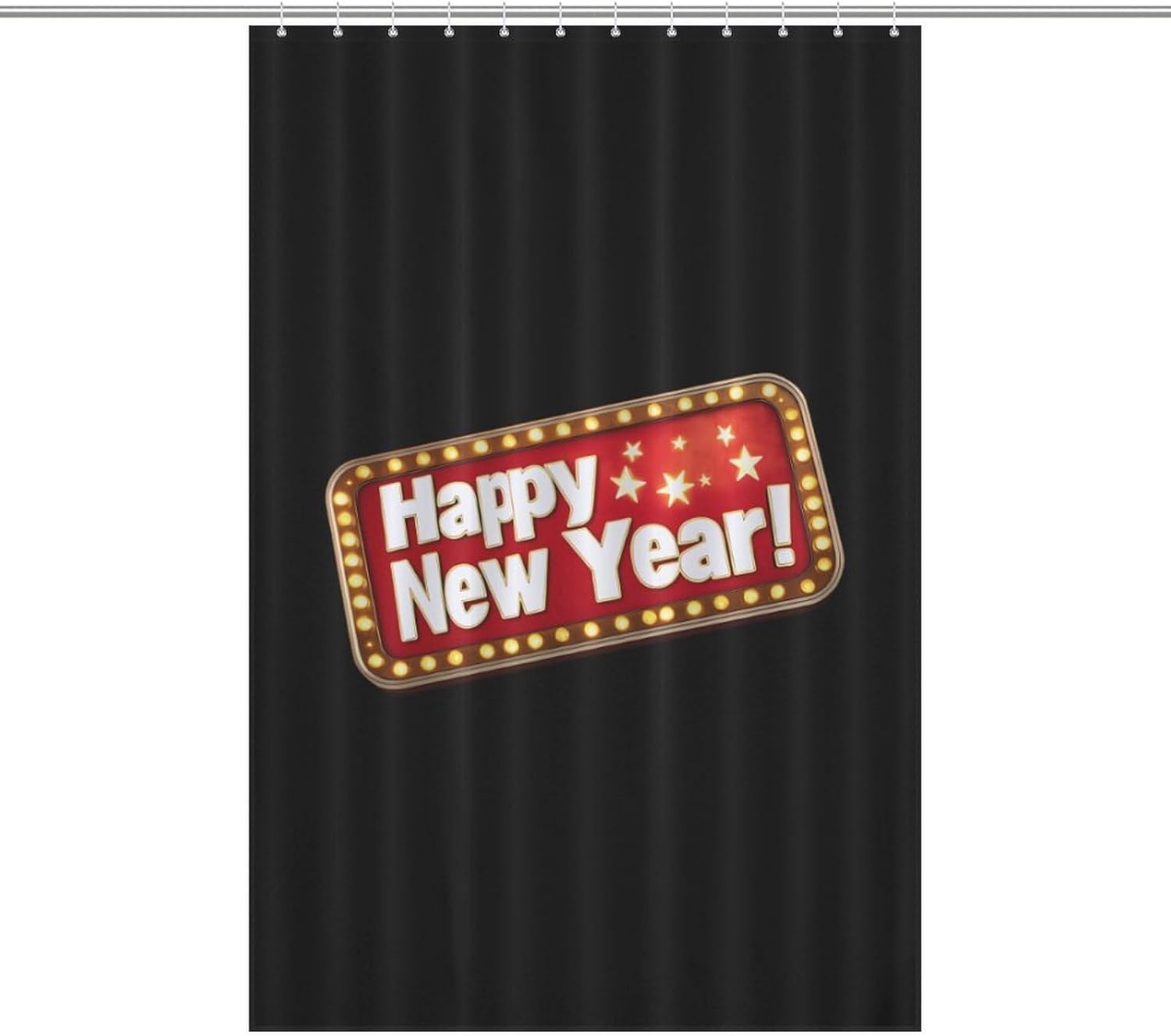 Happy New Year Funny Shower Curtains Washable Bath Curtain Liner with Hooks for Bathroom Bath Tubs