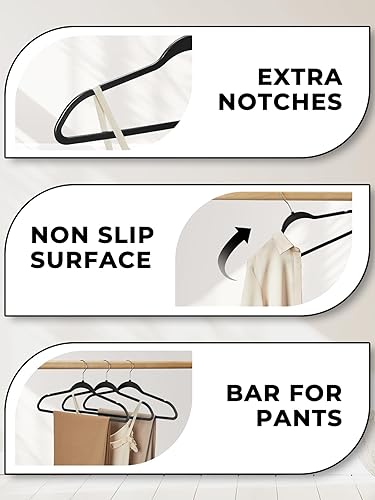 Miniatura 6 de SMARTOR Perchas de plástico para ropa, paquete de 50 perchas de plástico resistentes para ropa, perchas delgadas sin terciopelo con gancho giratorio