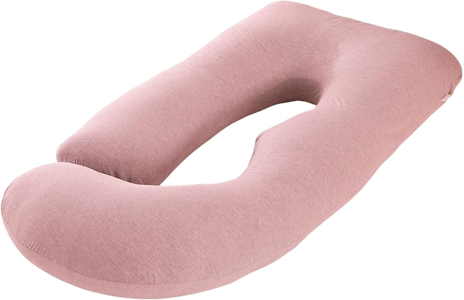 J Shaped Pregnancy Pillow, Full Body Maternity Pillow for Sleeper, Support for Back, Belly, HIPS, Legs, with Zipper Removable Cover, Nursing Cushion for Pregnant Women (A)