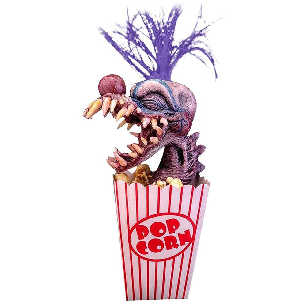 TBEONE Clown Sculpture, Killer Klowns Halloween Clown Decoration,Popcorn Clown Creepy Clown Head Statue Resin Crafts Clown from Outer Space, Purple Popcorn