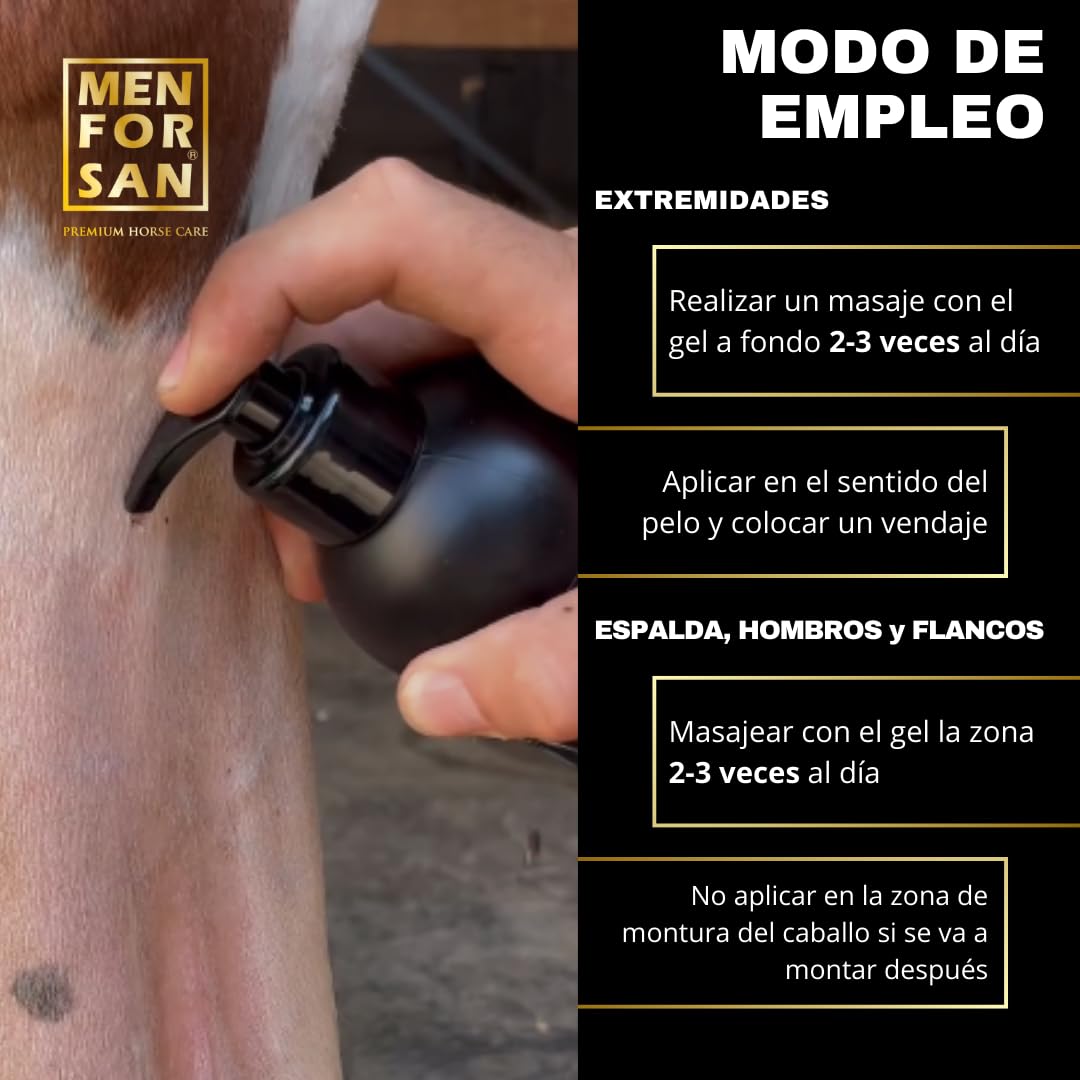 MENFORSAN Gel Liniment pour Chevaux, 500ml | Apaise et stimule Les Muscles | Vegan Friendly, 100% Natural | Premium Horse Care