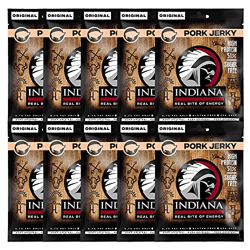 Indiana Pork Jerky, High Protein, 10x25g Cover