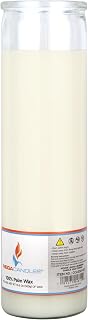Mega Candles 1 pc Unscented White Glass Container Devotional Prayer Candles, Shortening Wax Candle 2 Inch x 8 Inch, Sanctuary, Vigils, Prayers, Spiritual, Blessings, Religious, Altar, Remembrance