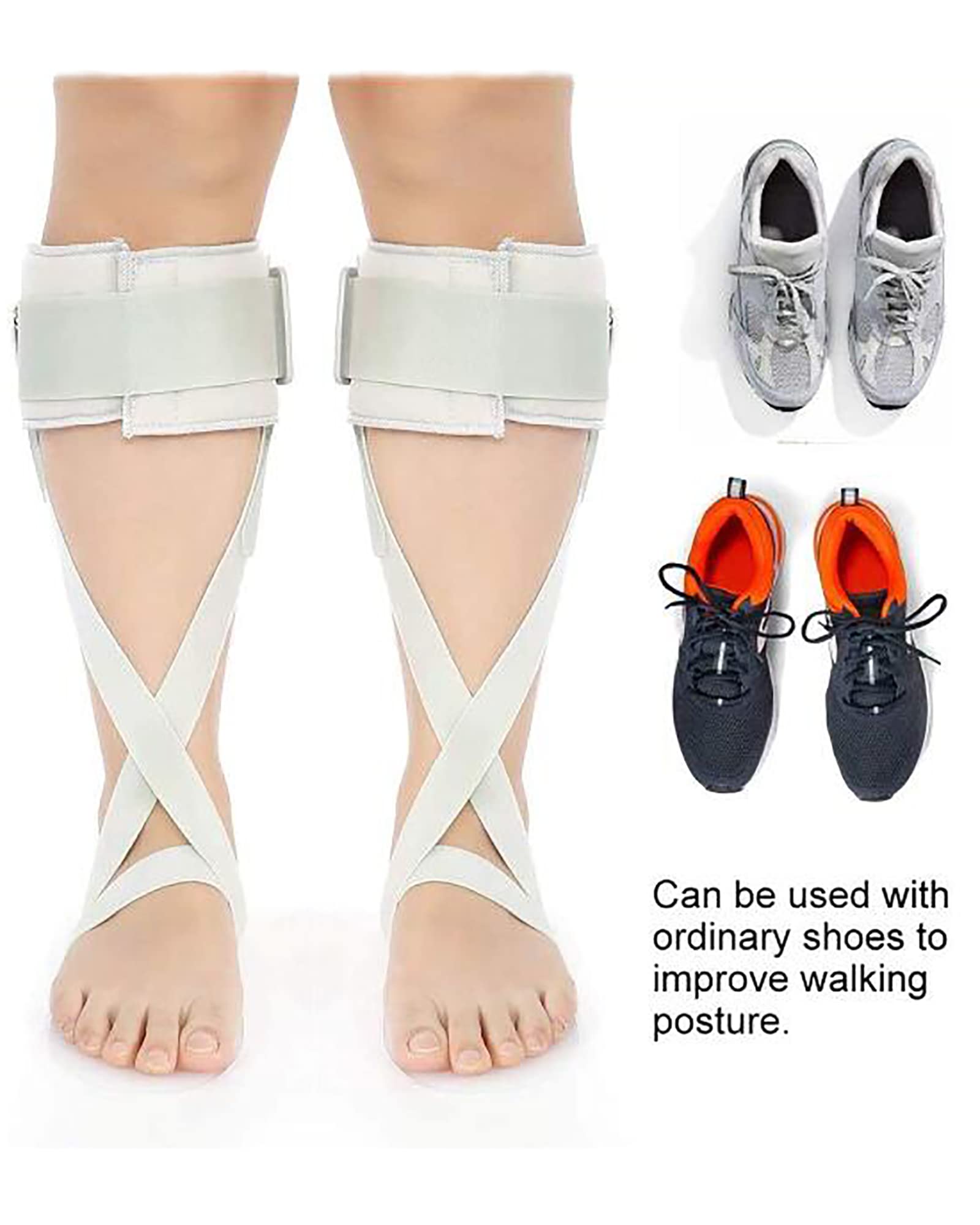 Inmovilizador de pie caído, Soporte de Tobillo, férula para varo valgo, Bota elástica para aliviar la presión, Derecha, XL