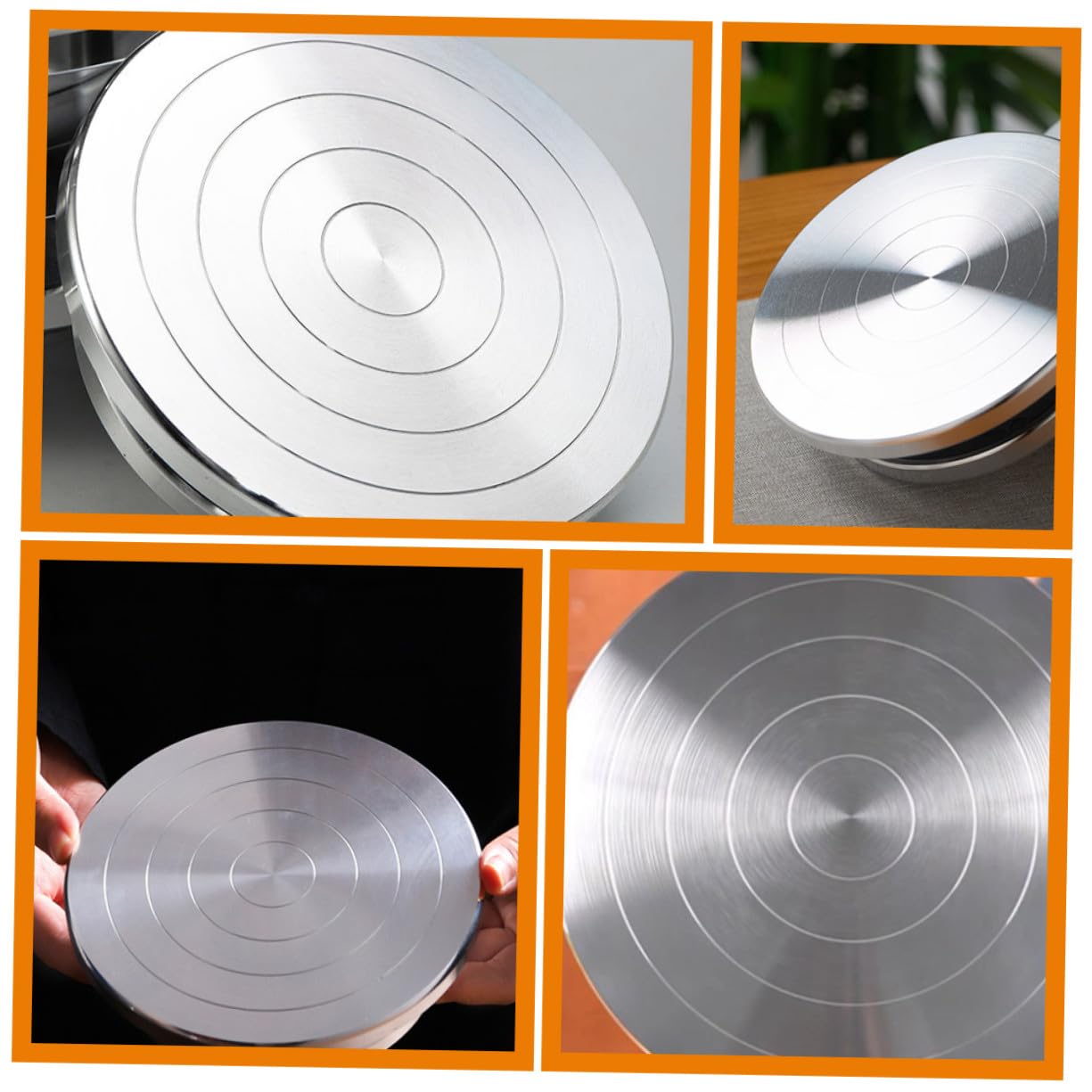 Hemobllo Plato Giratorio de Aleación de Aluminio Base Antideslizante para Cerámica y Escultura Manual, Doble Cara, Adecuado para Artesanía y Modelado de Arcilla