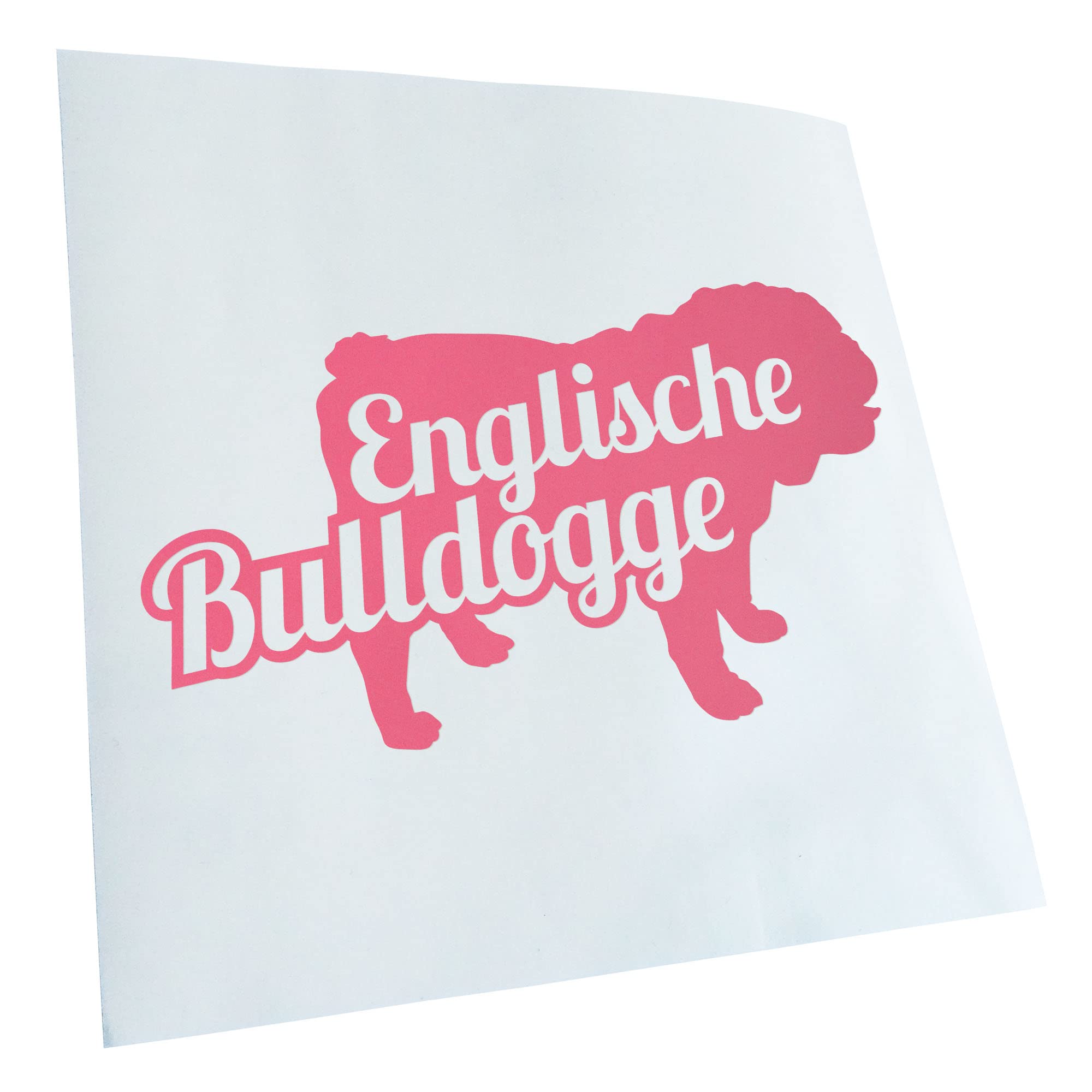 Kiwistar - Car Sticker - Light Pink - 17.5 x 10 cm English Bulldog with Name - Rear Window Car Sticker Weatherproof for Car Truck Moped Truck - Sticker Exterior Self-Adhesive Tuning Accessories for