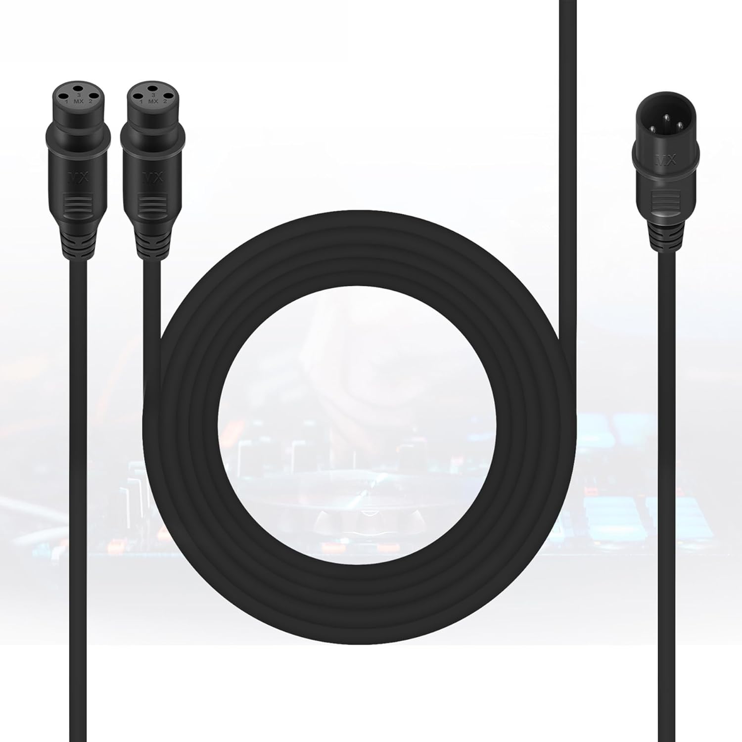 Ridgeyard 3-Pin XLR Cable Male to Female Flexible DMX Stage Light Cable,DJ Signal XLR DMX Connection for Moving Head Light Par Light Spotlight with XLR Input & Outp-10ft / 3 meters 1 Pack