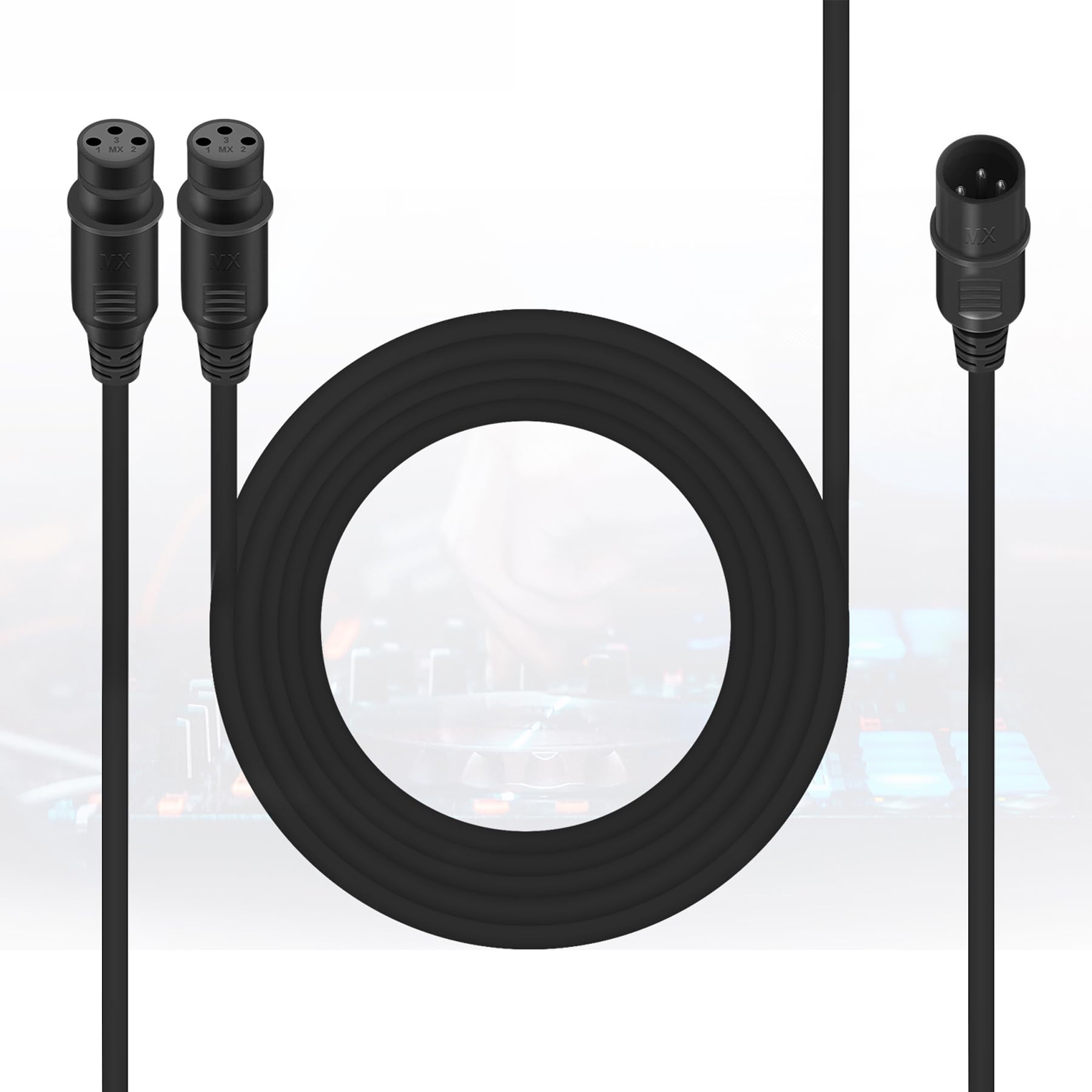 Ridgeyard 3-Pin XLR Cable Male to Female Flexible DMX Stage Light Cable,DJ Signal XLR DMX Connection for Moving Head Light Par Light Spotlight with XLR Input & Outp-10ft / 3 meters