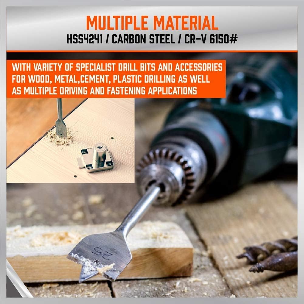 Ultimate Drill Bit Set - 246 PCS Comprehensive Premium Quality Drill Bits Kit for Wood Metal Cement Drilling & Screw Driving, Full Combo Kit Assorted in Organized Carrying Case, Reinforced Packaging - Image 8