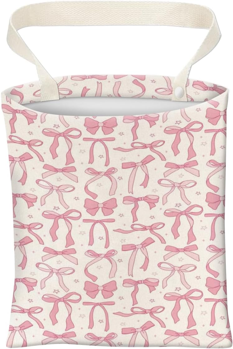 Car Trash Can, Cute Car Trash Bag, Hanging Car Organizer and Storage Bag, Trash Bin for Car Accessories, Vehicle, Travelling, Camping Luxury Beige Checkered