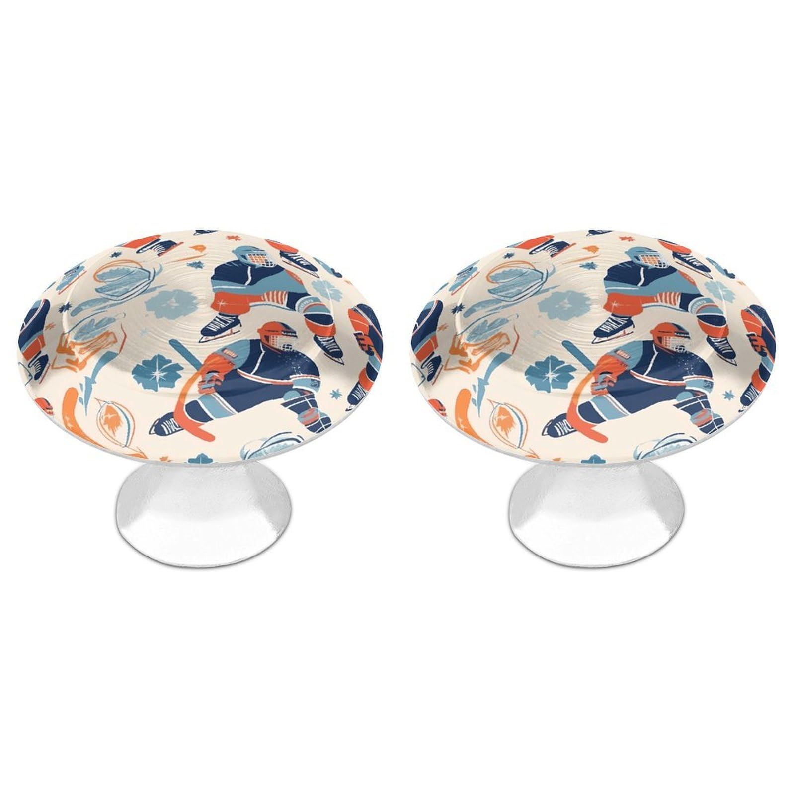 Btcowzrv Style Ice Hockey Player Pattern 2 Pack Cabinet Knobs Drawer Pulls