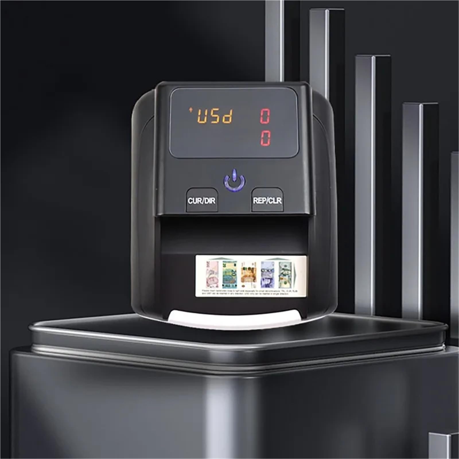Mini contasoldi portatile, rilevatore di banconote false ricaricabile, display a LED, rilevamento automatico denaro for dollari USA ed euro