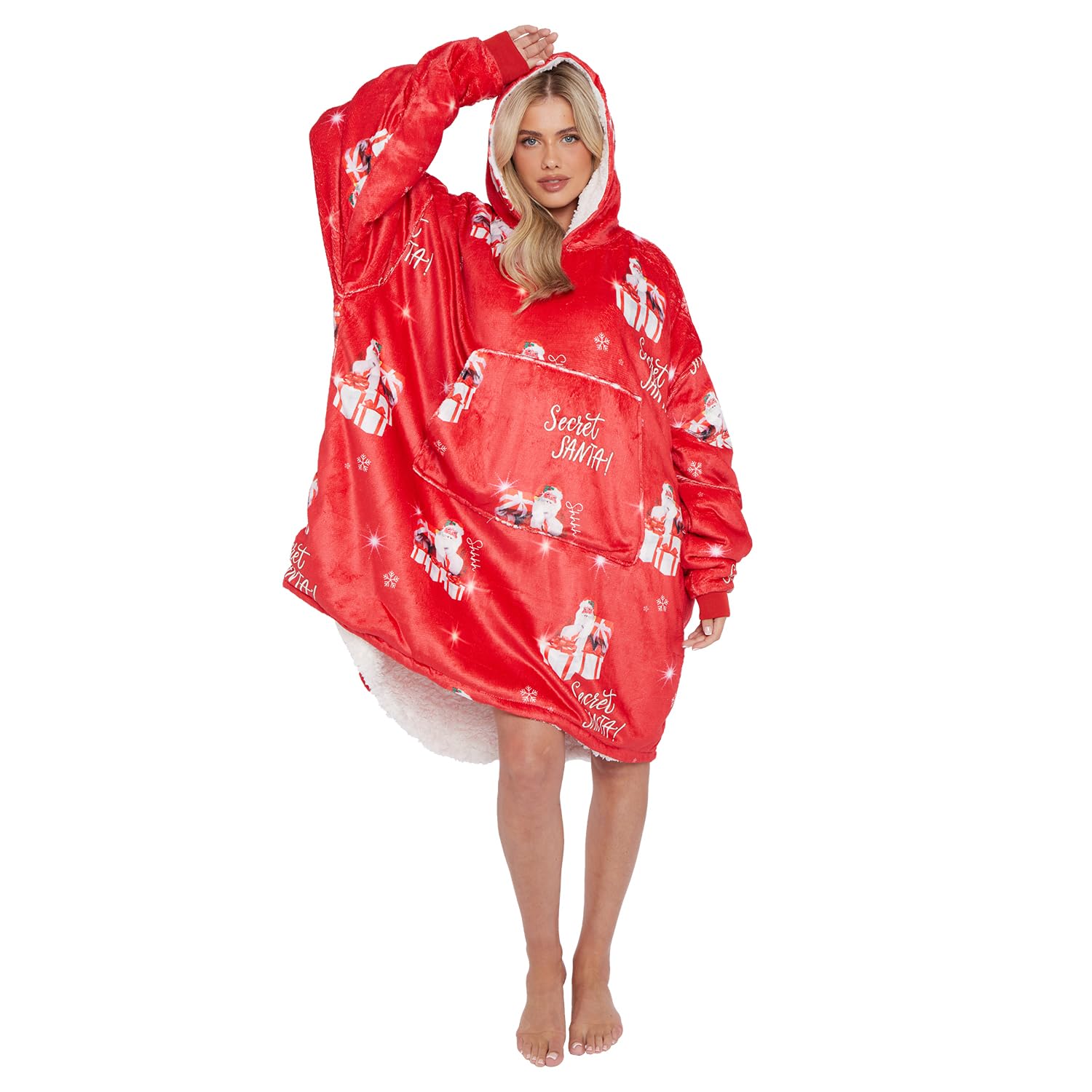 GC GAVENO CAVAILIA Adults Xmas Hoodie Blanket | Christmas Hooded Blanket | Best Xmas Gift