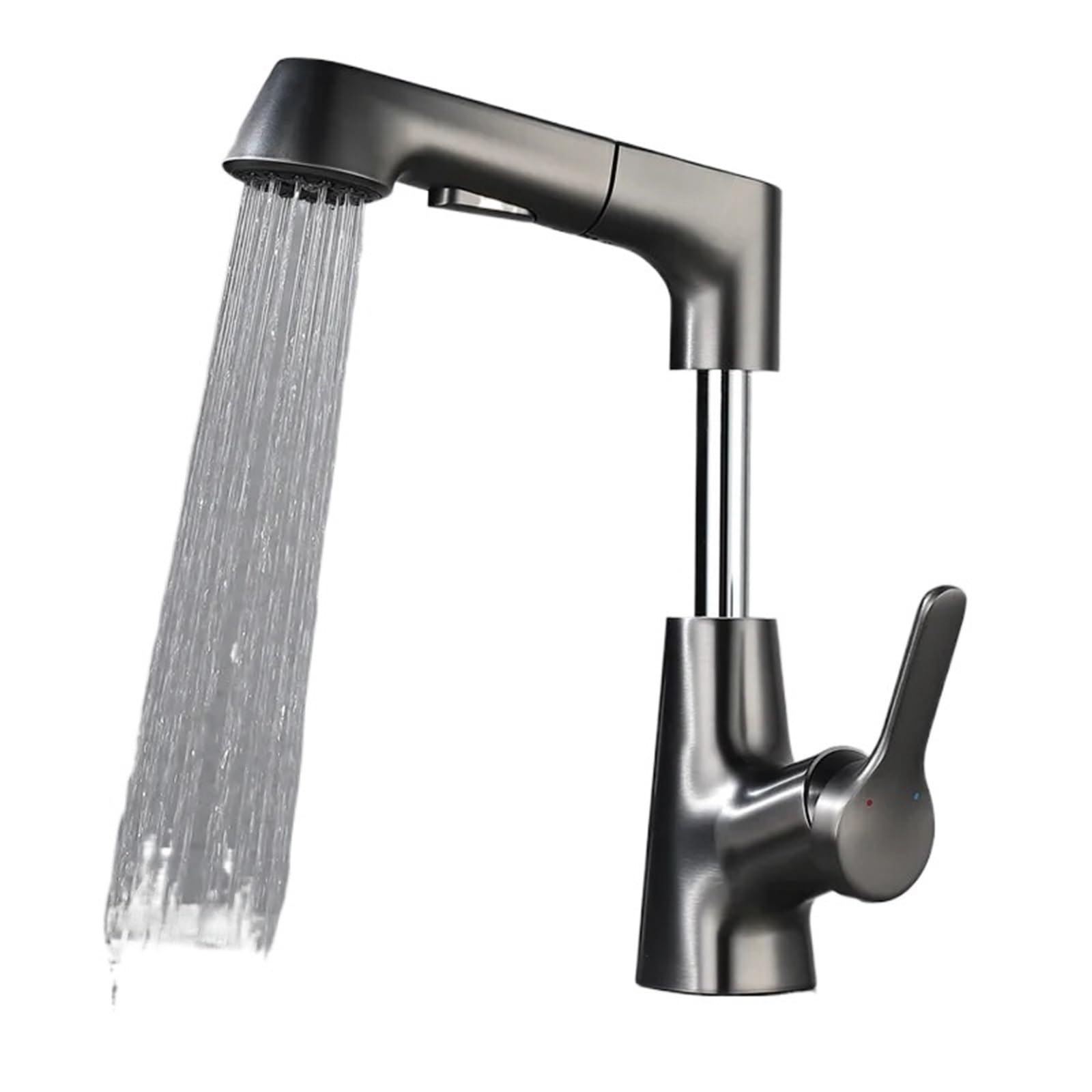 Rrypbovg Black Pull Out Faucet Pull Out Lift Kitchen Faucet 360° Rotatable Splashproof Basin Stainless Steel Sink With Down Sprayer(Black)