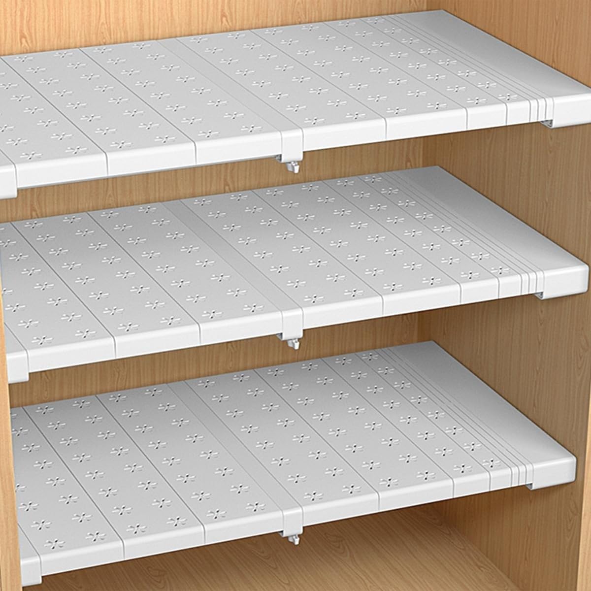 REHOOF Baldas Armario Interior Extensible, Estantería De Almacenamiento De Metal Organizador De Gabinete Telescópicos Separador DIY Divisor para Armario, Cocina, Baño, Refrigerador W24cm,L 91-122cm