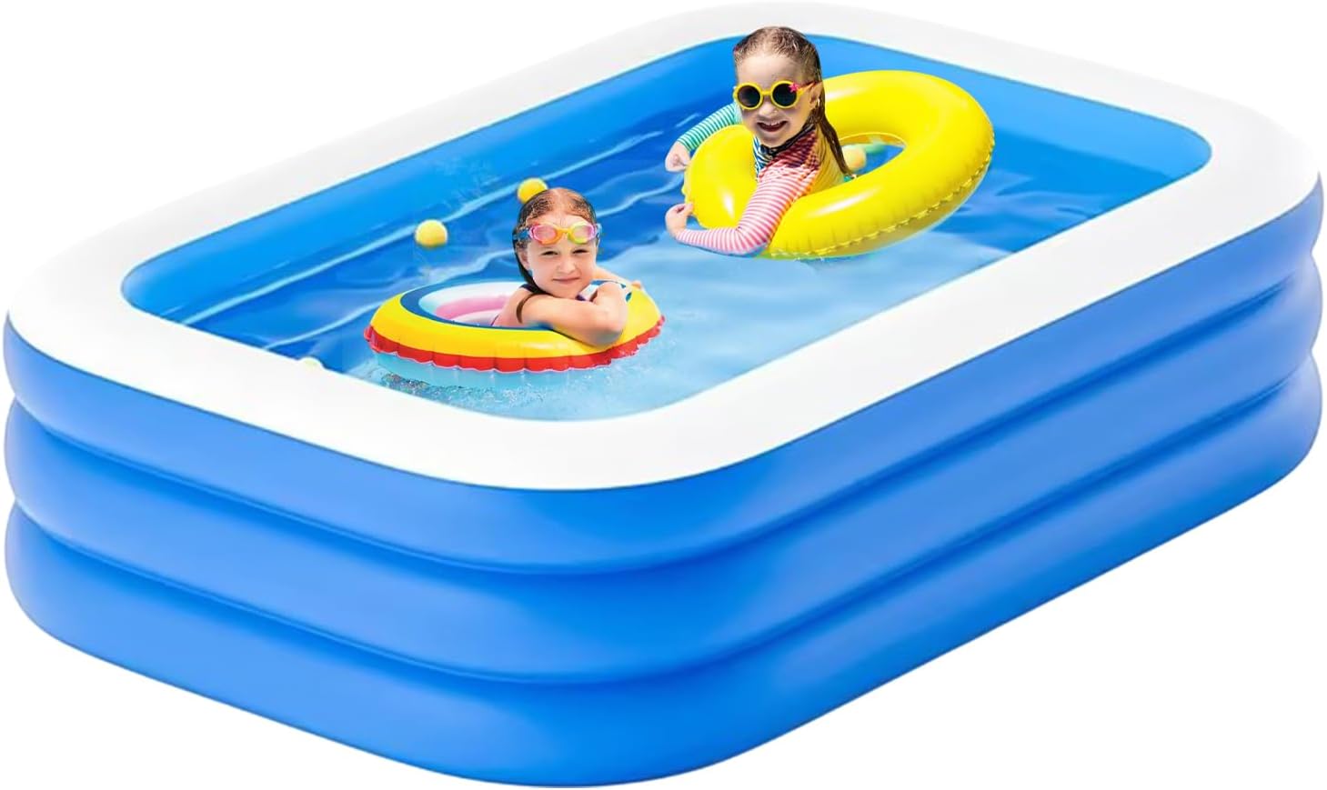 Large Vinyl Pool, Wireless Air Pump, Electric Pump Included, Automatic Inflation, PVC Material, Thick, Abrasion Resistant, Convenient Storage, Includes Slide, For Home Use, For Kids, Indoors