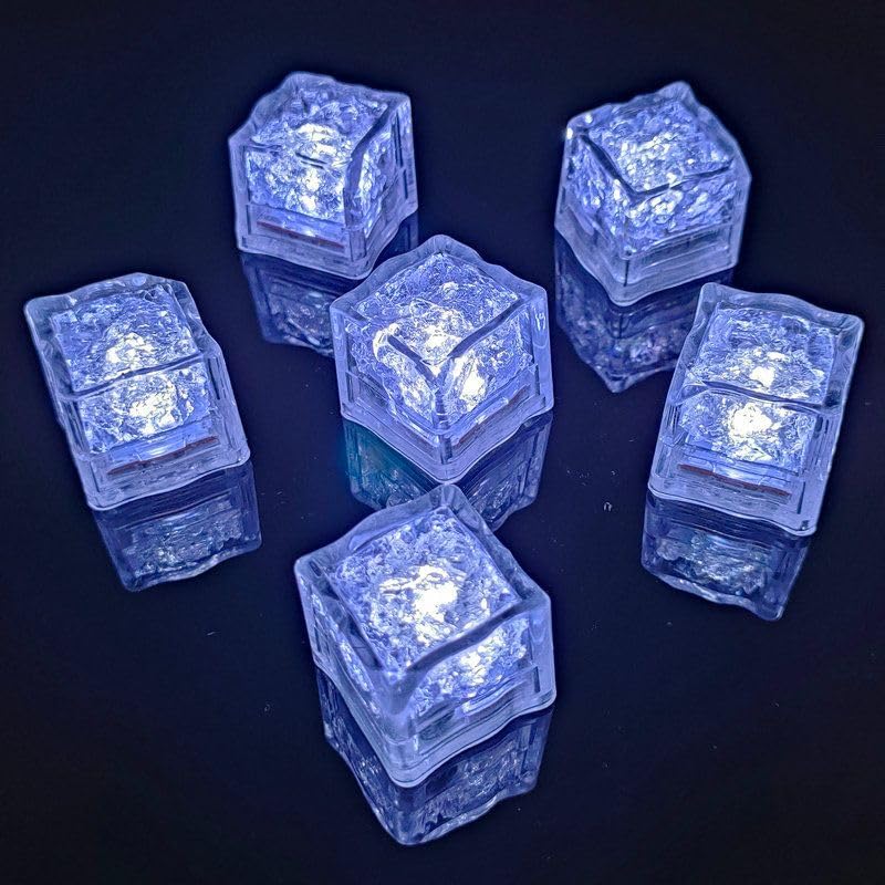 12 Pcs Colorful Led Ice Cubes Sensor Waterproof Ice for Drinks Bar Supplies Halloween Christmas Wedding Home Decoration Party
