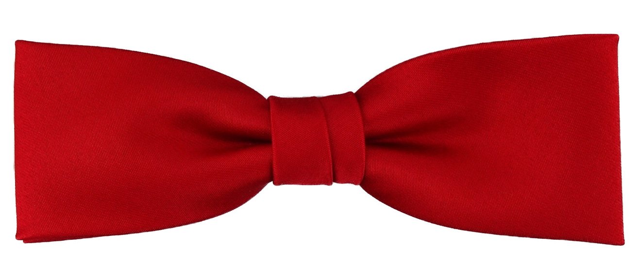 TigerTie prefabricated narrow bow tie in red monochrome + Box