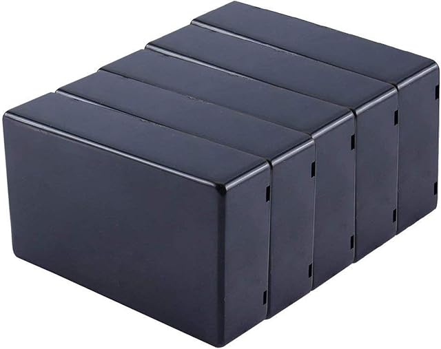 Yosoo 5 Pcs Waterproof Junction Box 100x60x25mm Black Plastic Cover Project Electronic Enclosure Instrument Case DIY Power Junction Box