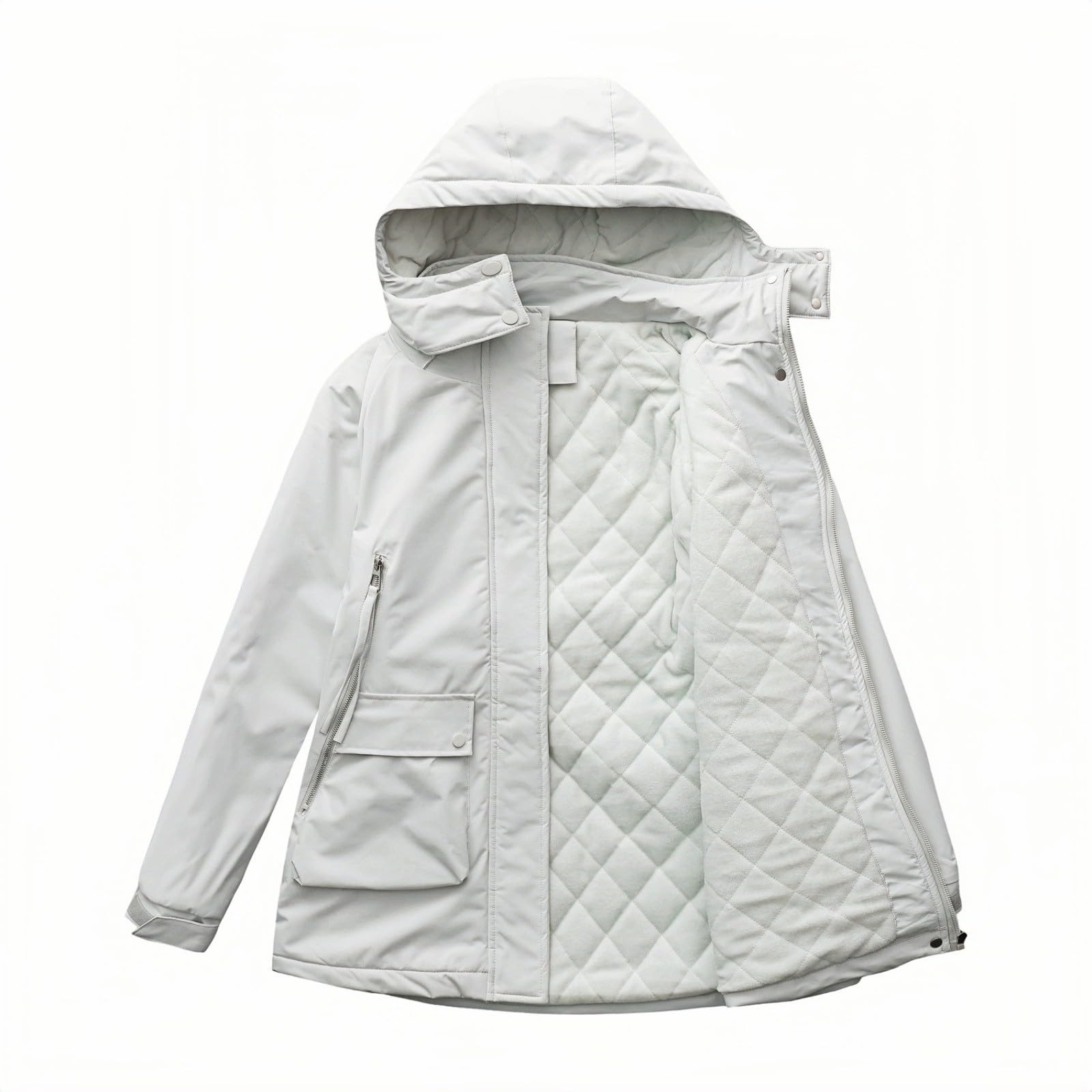 Generisch Regenjacken 2026 Leichte Anorakjacke Für Damen, Winddicht, Wasserabweisend, Langer Mantel Mit Kapuze Und Für Reißverschluss Verstaubar Radfahren Regenschutz Jacke