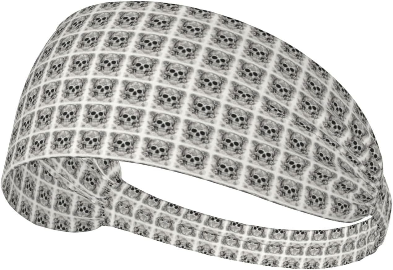 Mexican Skull Print Elastic Headband Breathable Workout Hair Band Running Cycling Outdoor Activities