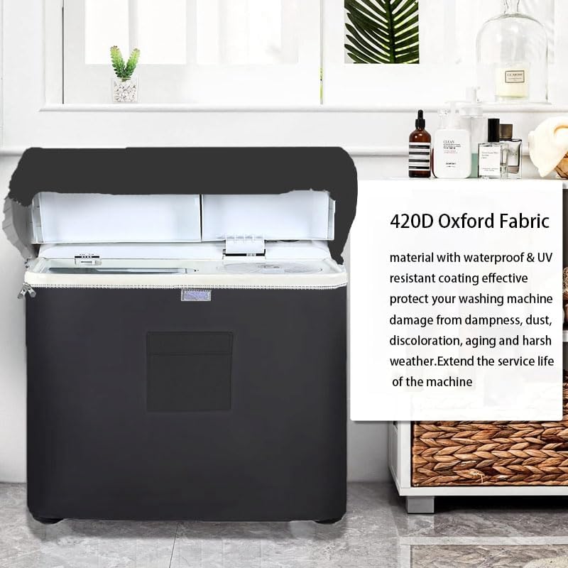 Miniatura 3 de Funda para lavadora de doble tina para lavadora portátil de 20 libras, impermeable, a prueba de sol, extiende su vida útil, diseño de cremallera