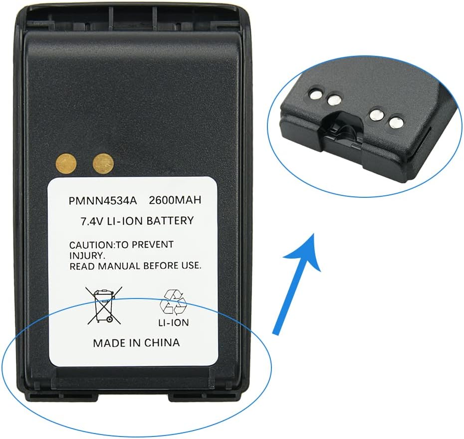 7.4V 2600mAh Li-ion Replacement Battery for Motorola Mag One BPR40 A8 PMNN4534A Two-Way Radio Battery : Electronics