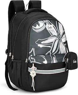 Genie School Backpack For Girls |19 Inch-36 Litres With Three Compartments, Light Weight with Padded Shoulders |Best for B... Price In India