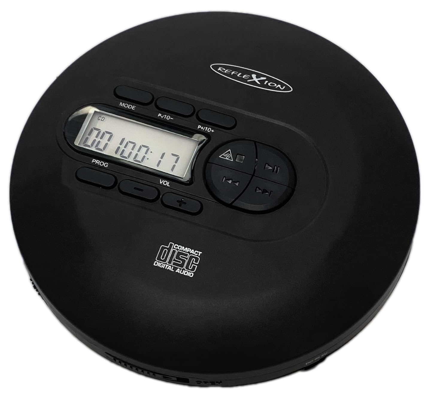 Reflexion Lecteur CD/MP3 - Parfait pour Les Voyages, avec Batterie Durable + écouteurs (Noir) Radio FM PPL, système Anti-Choc, Fonction Livre Audio