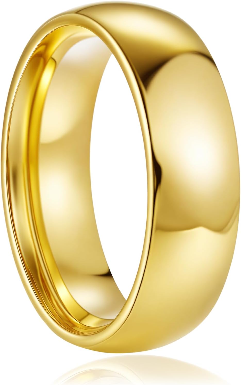 Stainless Steel Rings for Men Women Gold Plated Wedding Band Rings 4MM 6MM 8MM Domed High Polished Mens Ring Comfort Fit 6-13