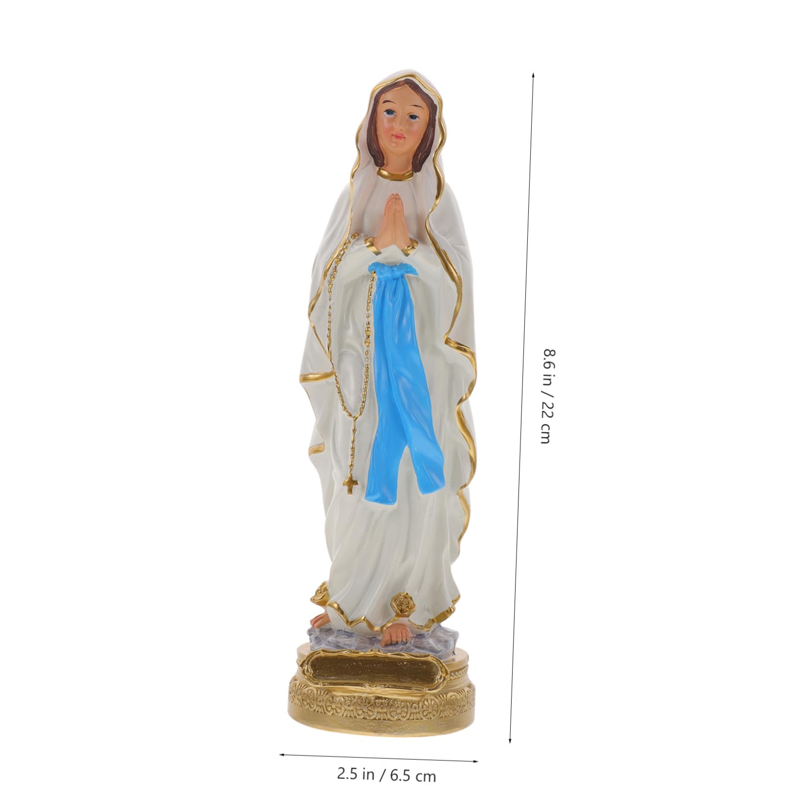 Katholische Marienstatue aus Weißem Kunstharz Dekorative Heiligenfigur für Innenraum und Fenster Spirituelle Deko für Christliche Wohnkultur