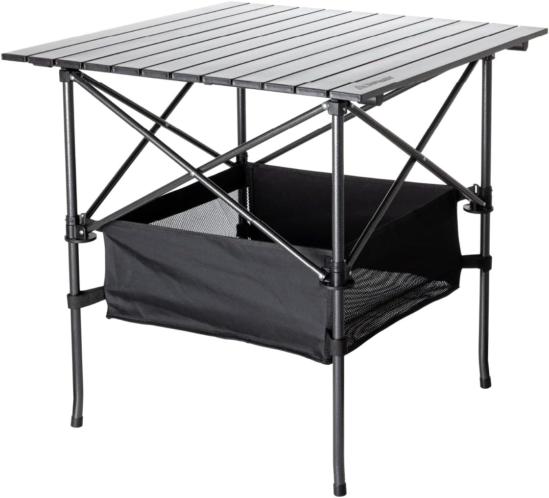 TrailBuddy Folding Camping Table - Aluminum Foldable Table for Tailgating or Camp Site with Carry Bag - Lightweight and Portable for Beach, Picnic, Tailgate & Outdoor Use, 28"x 28" x 28"