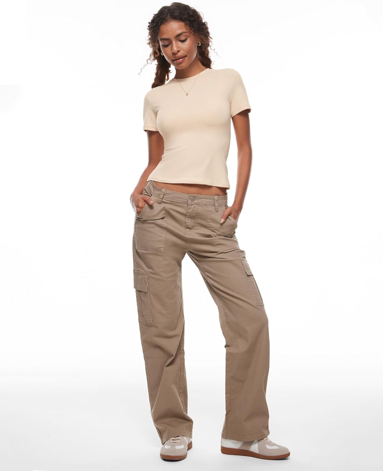 INLYRIC Women's Summer Short Sleeve Tops - Cotton Trendy Cute Basic Casual Crew Neck Single Layer T Shirts Tees Tops - Image 2