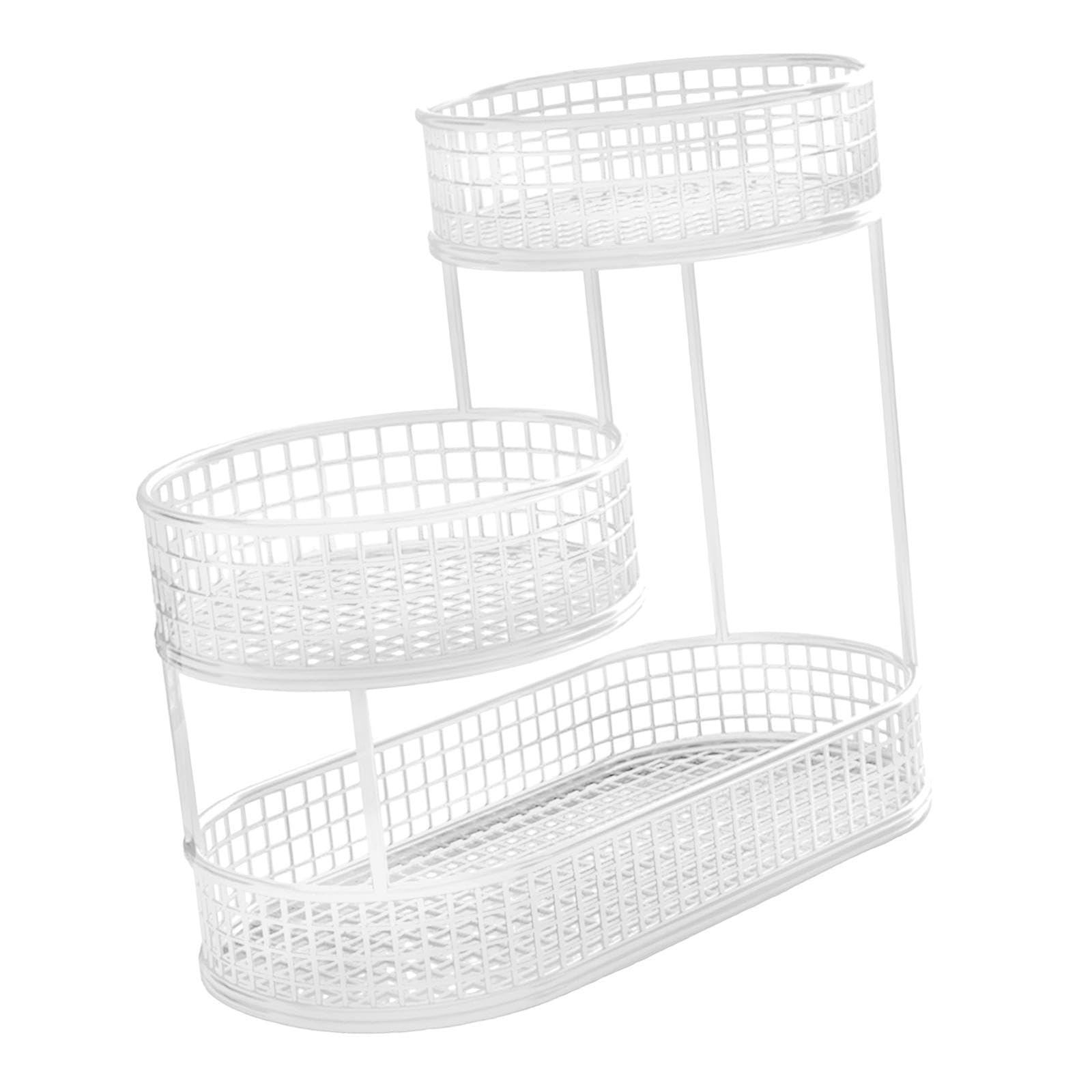 Qixcxaz Elegant Iron Wire Fruit Basket Vegetable Storage Bowl Multi Tier