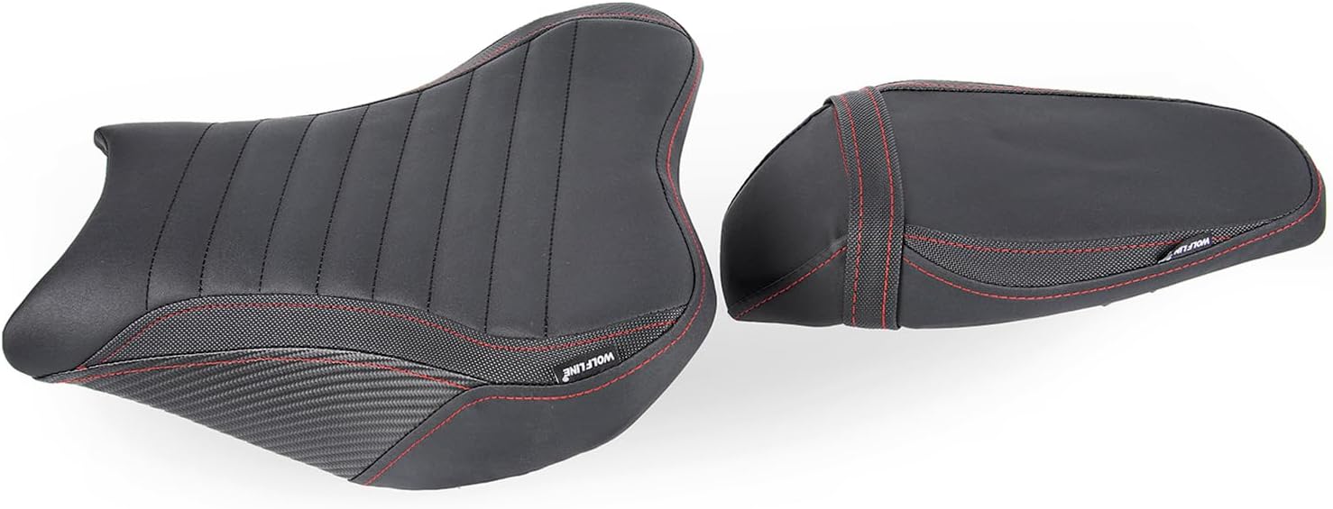 Motorcycle Driver Rider Rear Passenger Seat fit for Z900 Z 900 2017 2018 2019 2020 2021 2022 2023 2024 Pressure Relief Soft Pillion Saddle Cushion Pad, Black